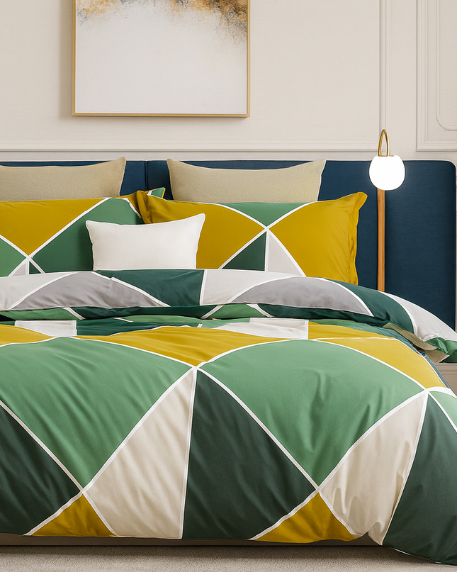 Urban Jungle - Housse de couette en percale de coton, géométrique et moderne