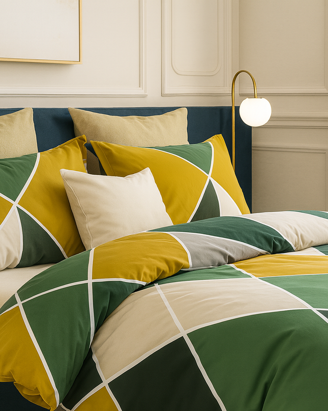 Urban Jungle - Housse de couette en percale de coton, géométrique et moderne