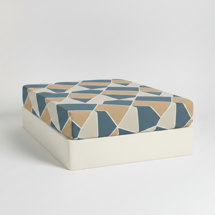 Drap-Housse Percale de Coton - Géo-Moutarde