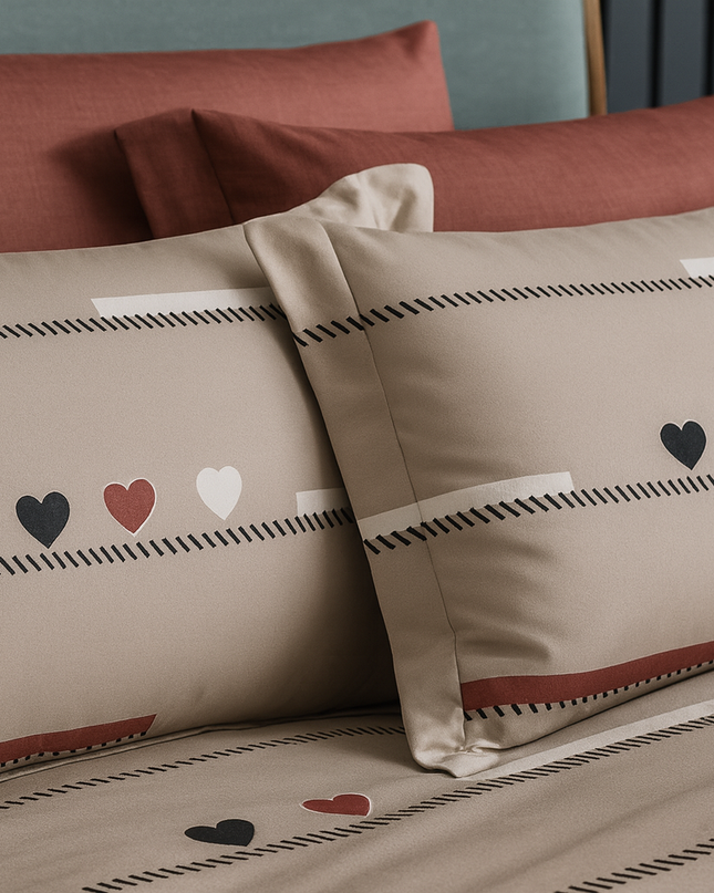 Caramel Love – Housse de couette en coton mercerise, douce et romantique