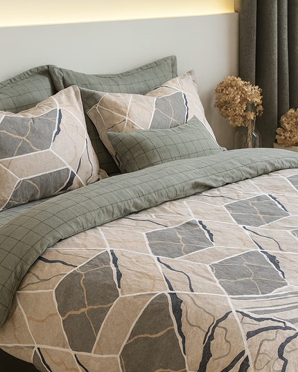 Sierra - Housse de couette en coton mercerisé, moderne et graphique