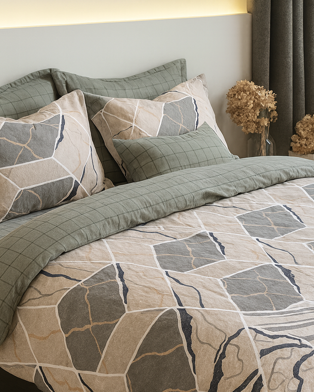 Sierra - Housse de couette en coton mercerisé, moderne et graphique