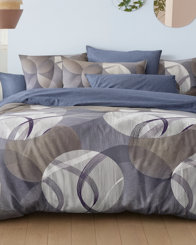 Célestia Bleu – Housse de couette en coton mercerisé, apaisante et élégante