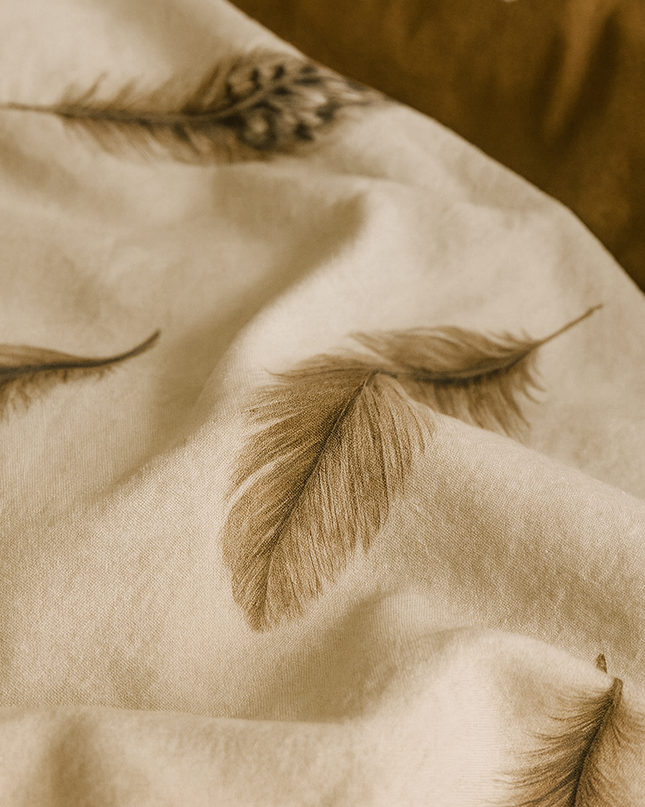 Plume d’Or – Housse de couette et deux taies en coton mercerisé, douce et naturelle