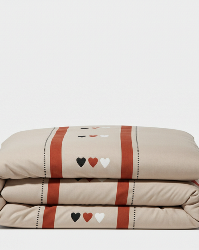 Caramel Love – Housse de couette en coton mercerise, douce et romantique