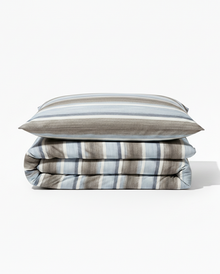 Perle de Lin - Housse de couette et deux taies en percale de coton, moderne et épurée