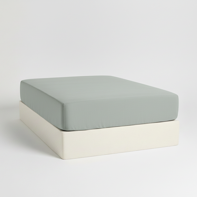 Drap-Housse Uni en Percale de Coton – Vert Sauge