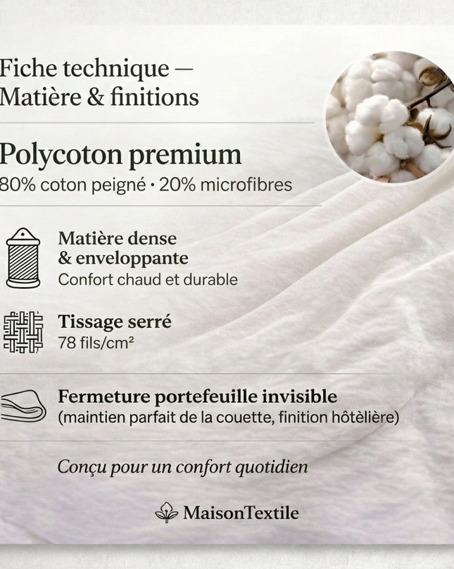 Parure de lit en polycoton renforcé
