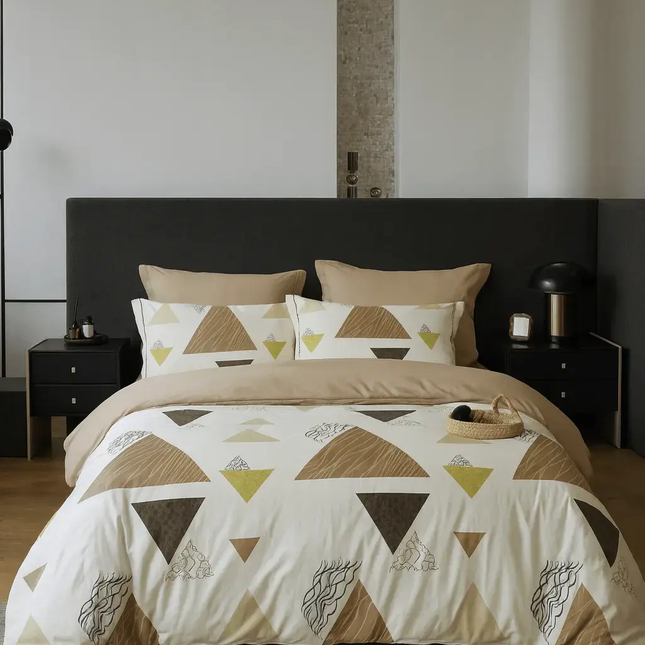 🧾 Housse de couette en polycoton renforcé | Graphique & contemporaine140x200MaisonTextile