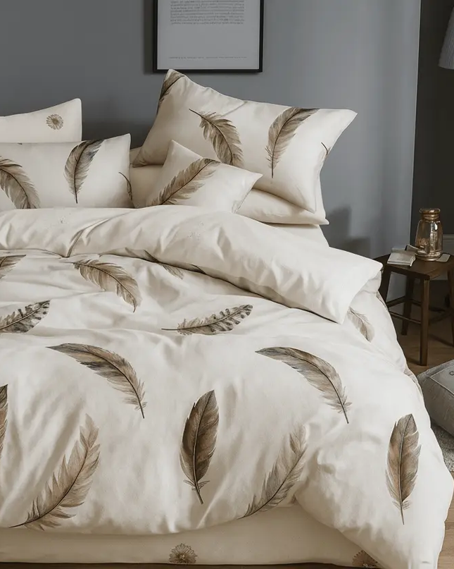 Housse de couette en polycoton renforcé | Naturelle & bohème140x200MaisonTextile