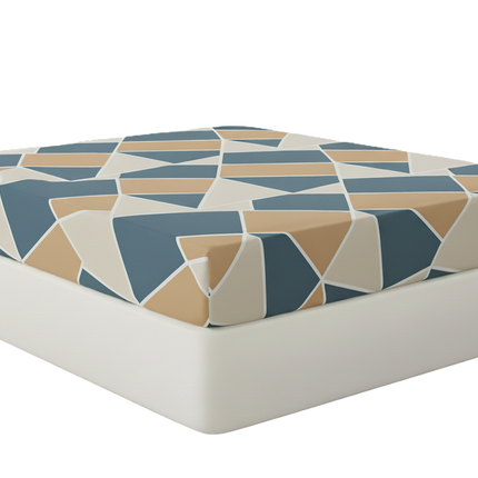 Drap-Housse Percale de Coton - Géo-Moutarde